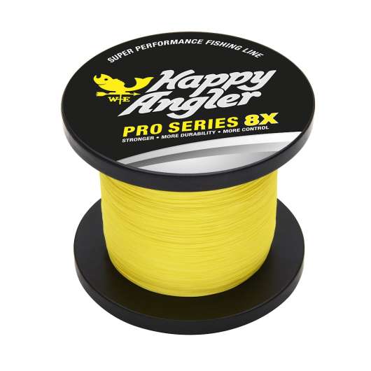 Happy Angler Pro Series 8X 1000 m gul flätlina 0,18mm